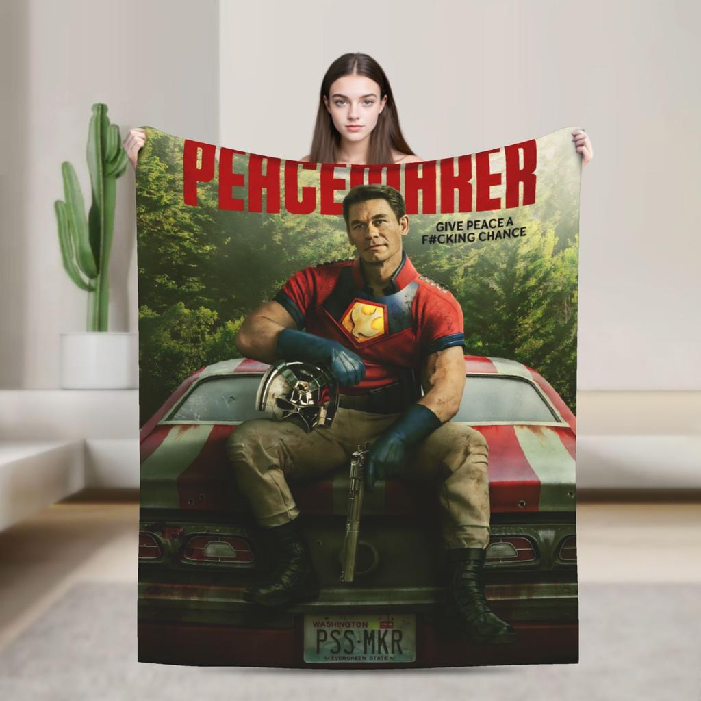 Vigilante peacemaker Super Warm Blanket Travel Plush Throw Blanket Print Home Decor Flannel Bedspread Sofa Bed Cover