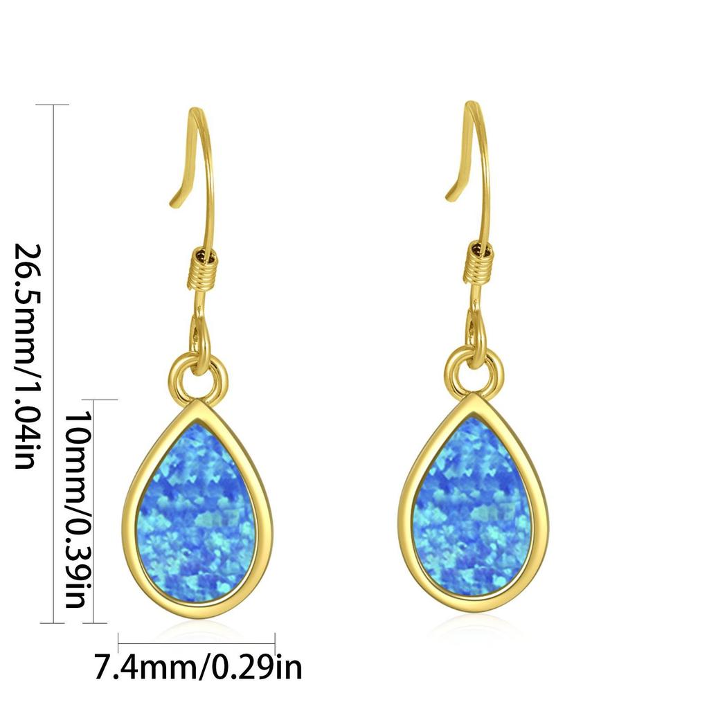 European Style Water Drop Opal Earrings
