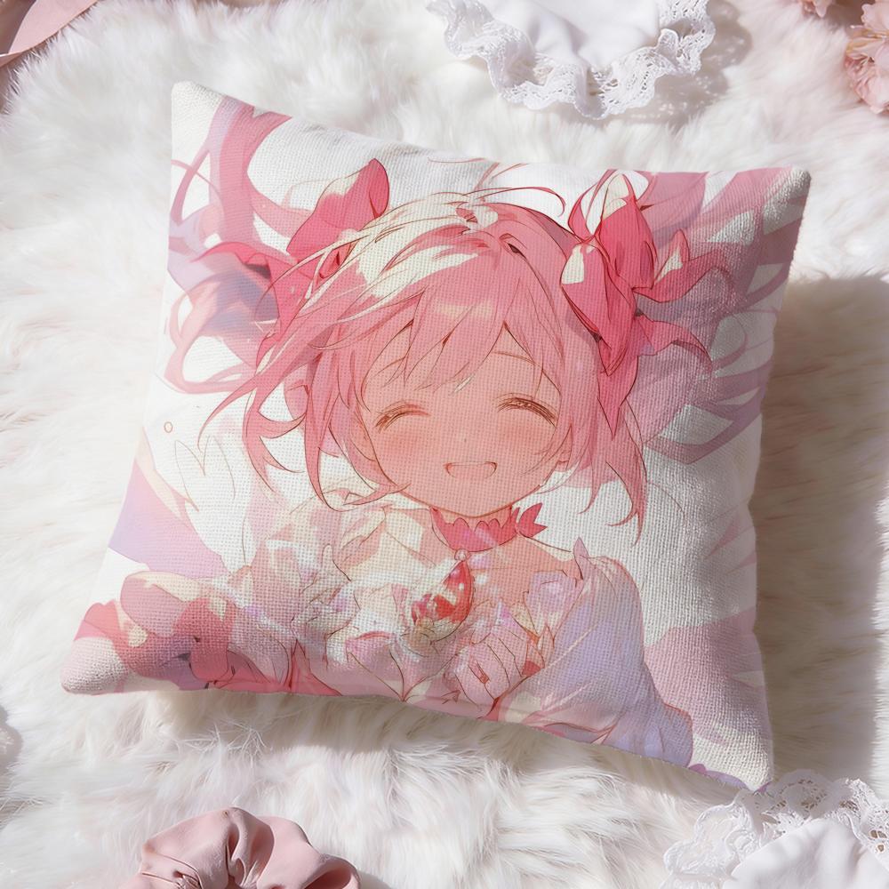 p-Puella Magi Madoka Magica Cushion Cover Premium Comfort Reversible Pillow Cove -Two in One Design for Any Room & Car Interior