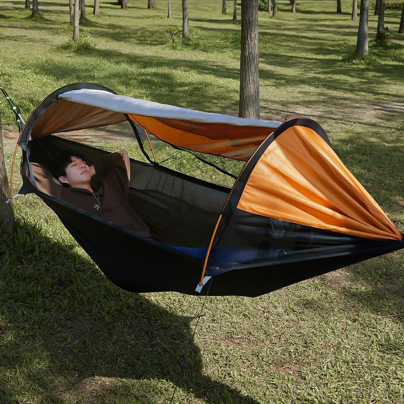 Traveler Anti-Tip Outdoor Hammock with Detachable Mosquito Net