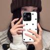 Black Heart Pattern Phone Case for realme C65s C63 C61 Note 60x 60 Acrylic Back TPU Bumper Shockproof Protective Cover, Minimalist Korean Style
