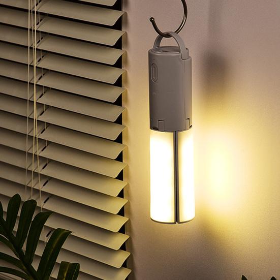 Folding Camping Light 3 Modes Brightness Adjustable Waterproof USB Rechargeable Super Bright Outdoor Hiking Tent Hanging Lamp Emergency Lantern