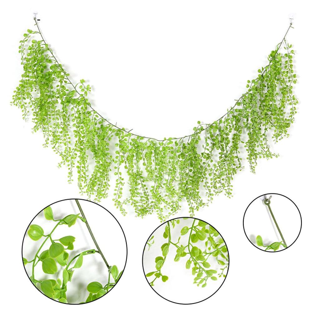 Creative Green Artificial Plant Vine 190cm Plastic Lifelike Leaves Vine Photo Props Ornament Plant Wall Wedding Arch