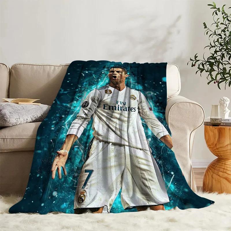 Cute Blanket CR7 Ronaldo Sofa Camp Nap Bedspread Soft Bicycle Blanket Fleece Home Textile Birthday Gift Blanket Bedroom Decor