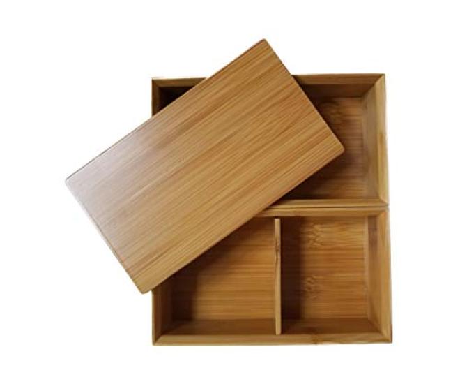 Kikusui Domestically Made In Japan Susu Square Long Two-Tier Lunch Box