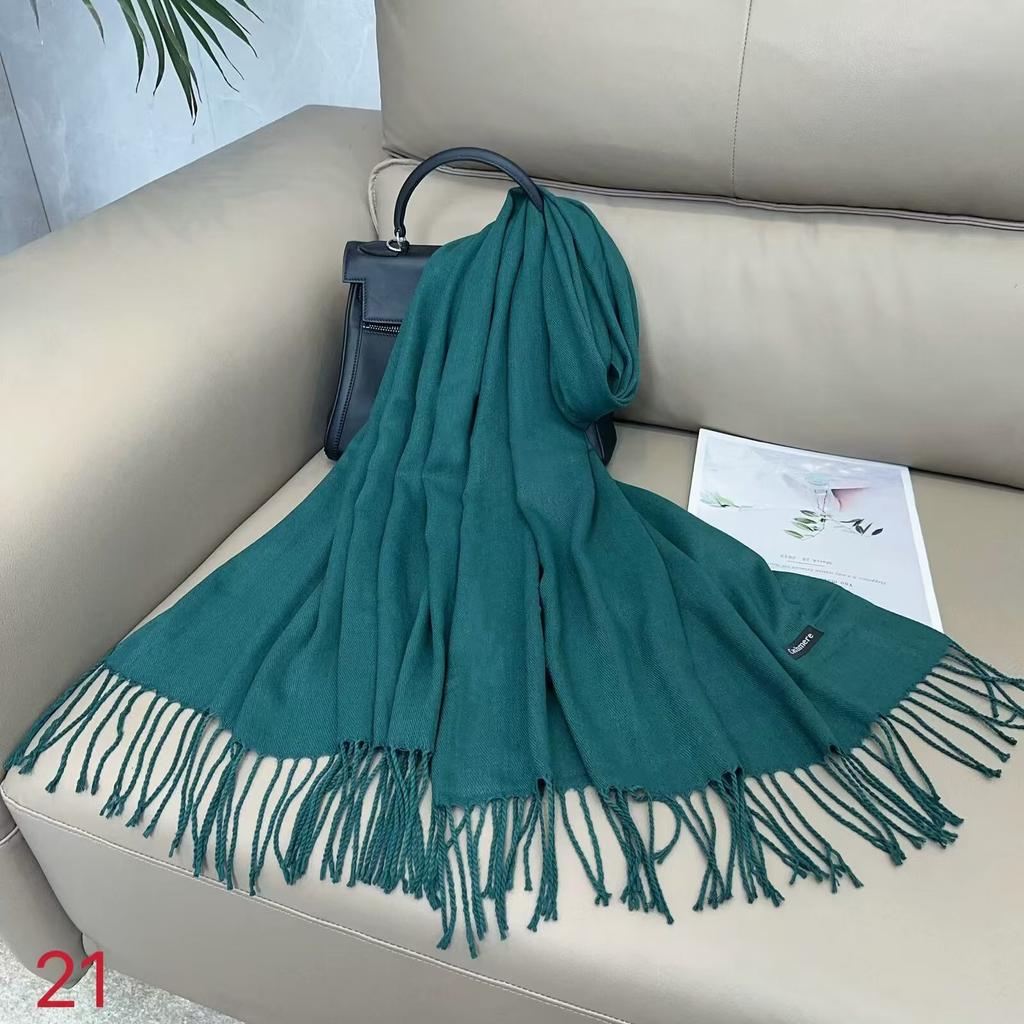 Damen Schal aus einfarbigem Imitationskaschmir, Damen einfarbiger warmer Schal, Stola, Winter Jahresversammlung Geschenk Schal