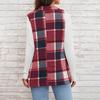 Women Checked Vest Sleeveless Single Breasted Cardigan Turn Down Collar Sizes S-XL Spring Autumn