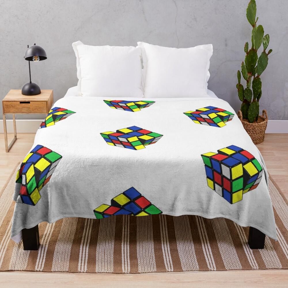 Color Rubik'S Cube Pattern Flannel Blanket Digital Printing Blanket Bedspread Leisure Sofa Blanket