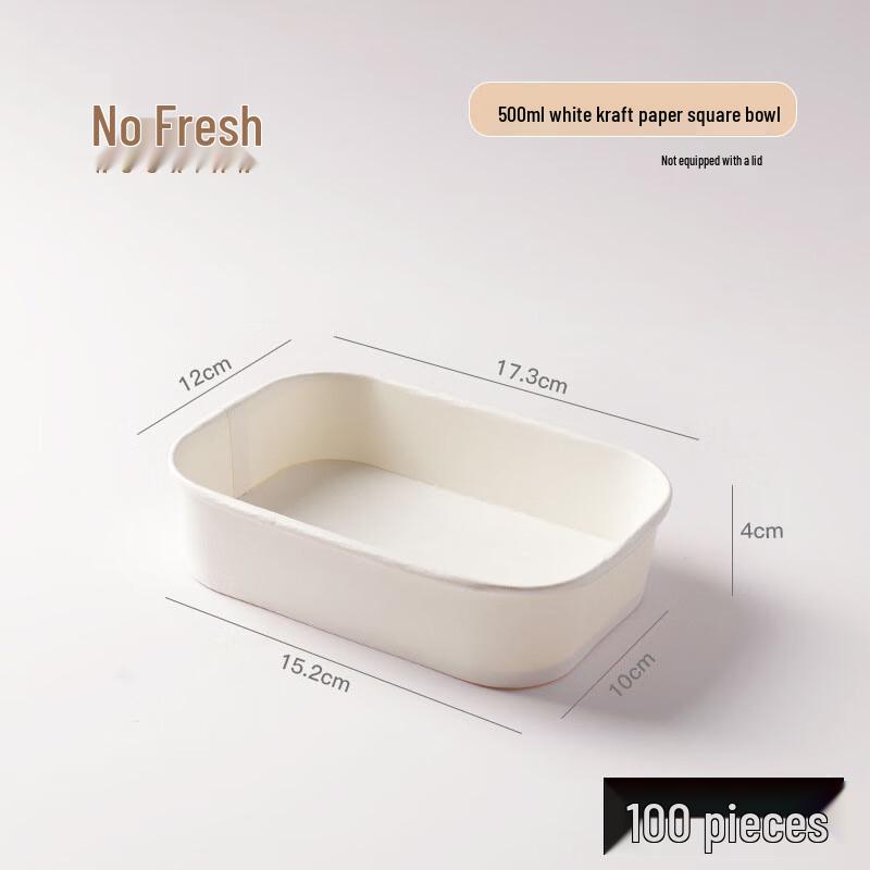 Food-Grade Disposable Kraft Paper Bento Boxes 500ml