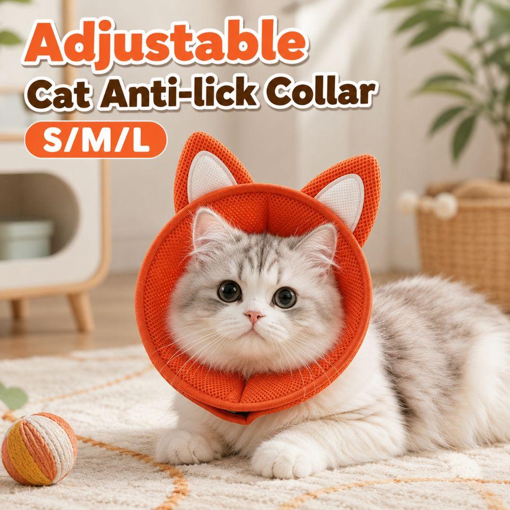 Cartoon Ears Cat Neuter Collar Adjustable Cat Elizabeth Collar Cat Anti-lick Collar For Cat Dog