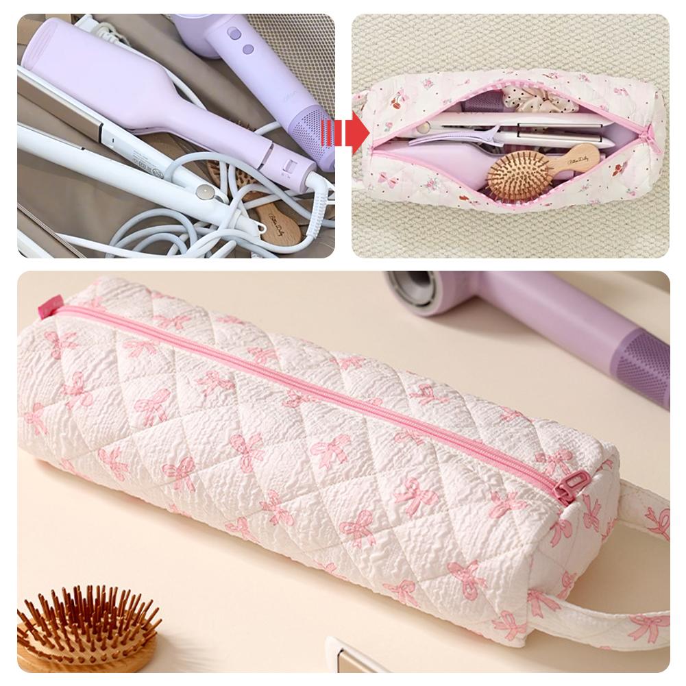 Hair Dryer Storage Bag Quilting Cotton Large Capacity Dustproof Curler Storage Bag With Handle Portable Carrying Case For T J0E9