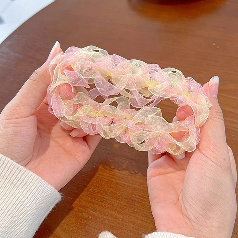 Lace Scrunchies French Chic Elastic Hair Bands Girls Colorful Ponytail Holder Headwear Hair Rope Women Hair Accessories