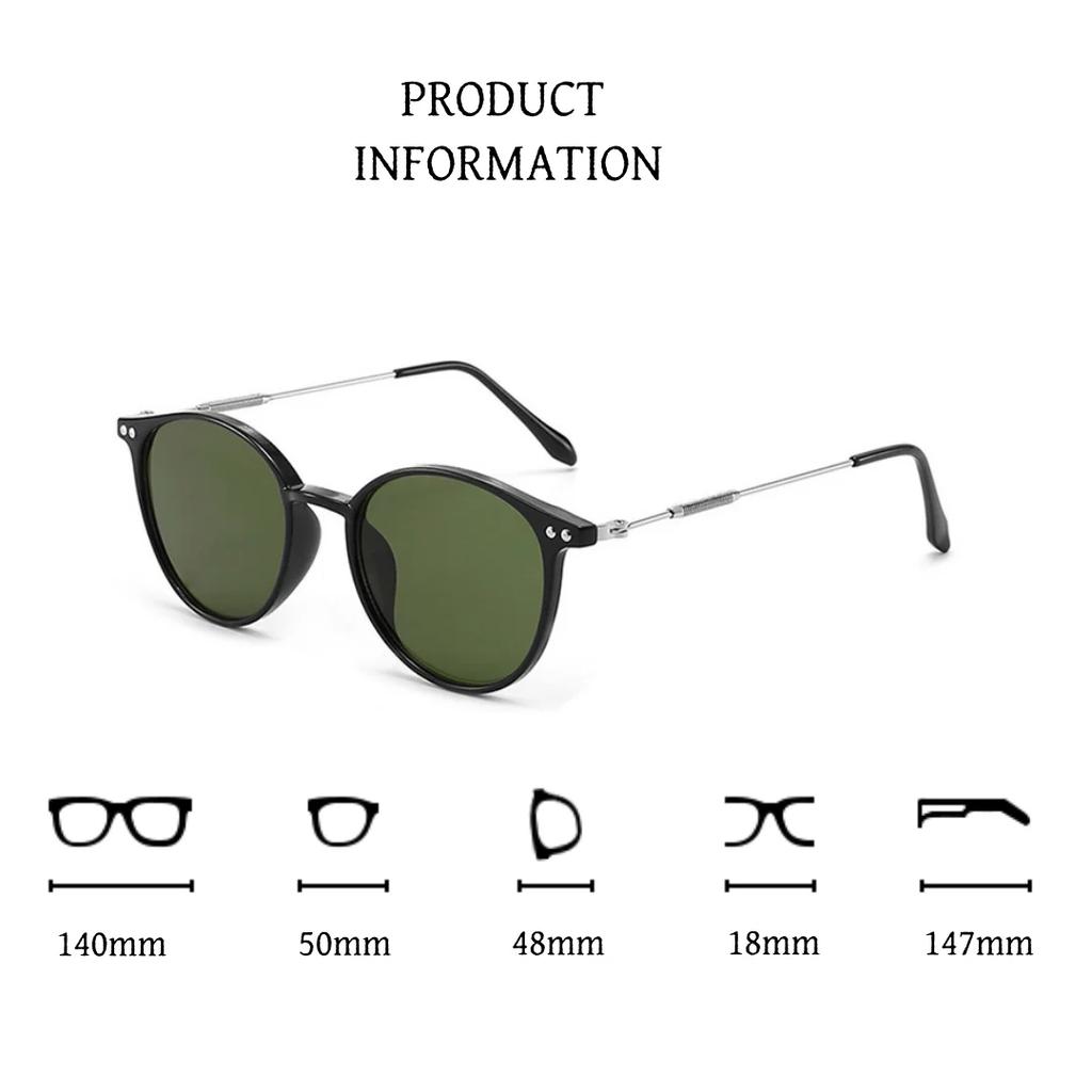 Women'S Fashion Metal Round Frame Sunglasses Personalized Street Photography Men'S Outdoor Fishing Driving Sunglasses