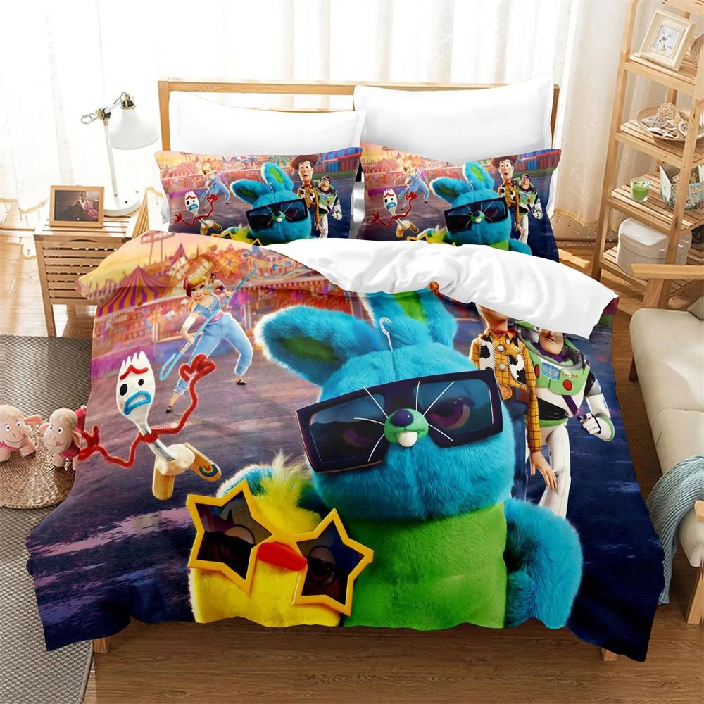 Cartoon Toy Story Duvet Cover Pillowcase Bedding Set Adult Boy Girl Bedroom Decoration Children Gift Single Double Large Size