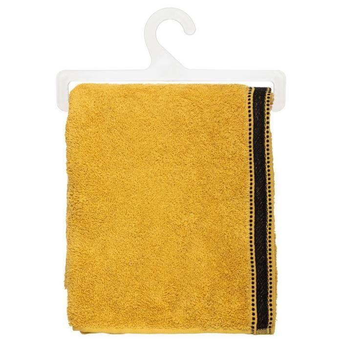 Drap De Douche "Joia" Coton Jaune Moutarde 70x130cm - Atmosphera Createur D'interieur