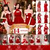 Santa Claus Cosplay Christmas Outfit Gold Velvet Christmas Perform Costume  Nightclub Bar