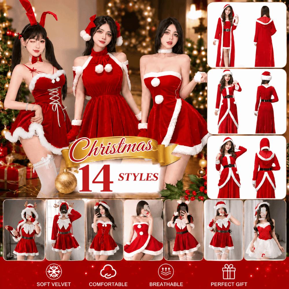 Santa Claus Cosplay Christmas Outfit Gold Velvet Christmas Perform Costume  Nightclub Bar