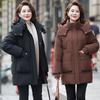 Genuine white duck down jacket women's medium and long new large size thickened loose mother winter duck down jacket