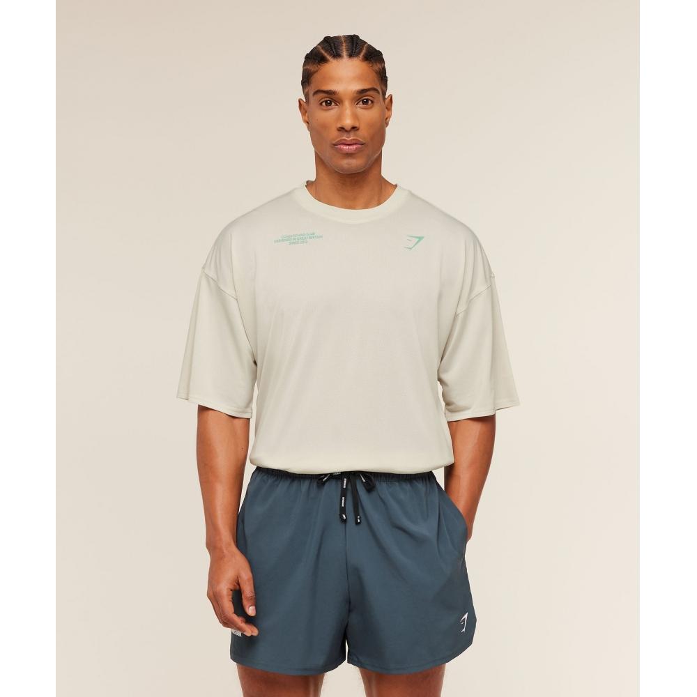 Gymshark Washed T shirT sofT whiTe Pop Turquoise condiTioning Club