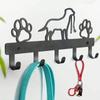 Wrought Iron Dog Paw Organizer, 5 Hook Metal Wall Mounted Rack for Entryway, Hallway, Keys, Leashes, Towels, Pet Lover Gift, Storage