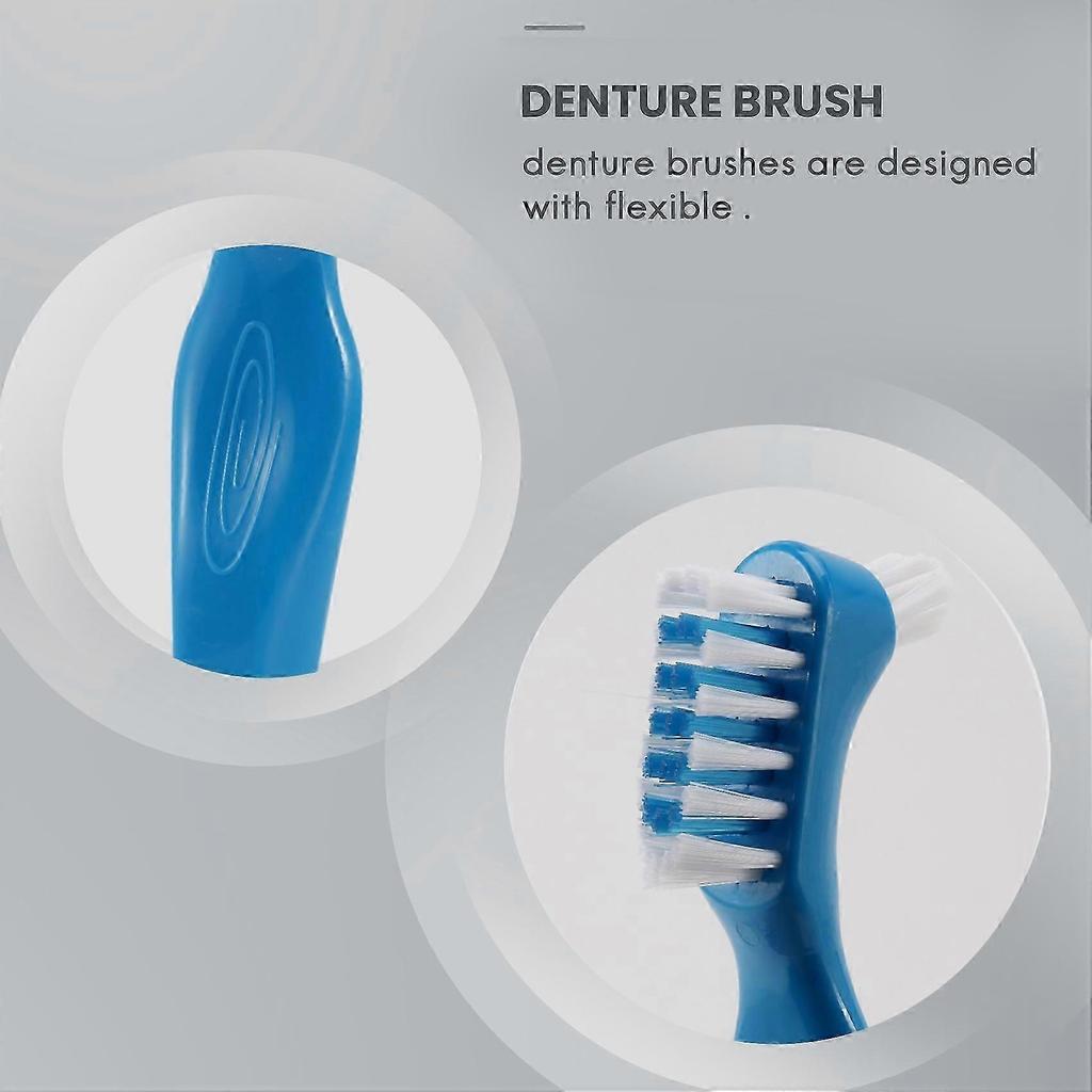 12 Pack Denture Brush Hard Denture Cleaning Brush False Teeth Brush