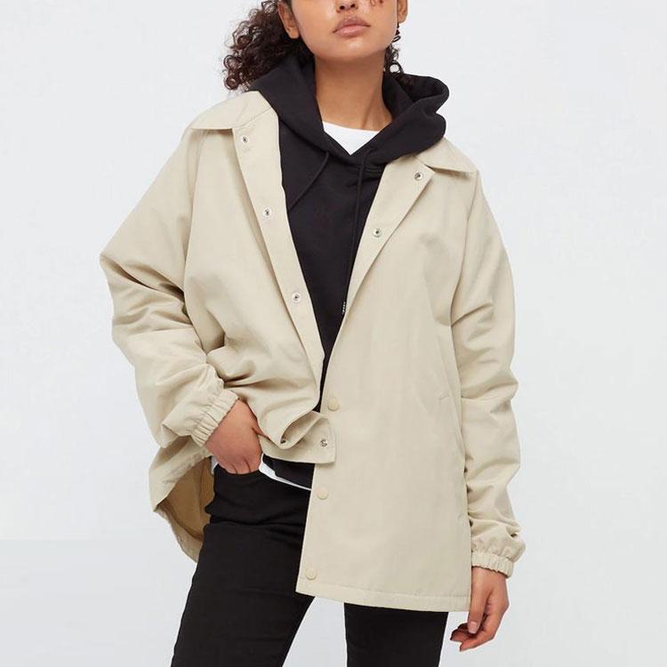 Uniqlo Solid Color Lapel Casual Jacket Unisex Jackets Beige 445041-30