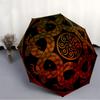 1pc Serpent Mandala Automatic Open/close, Heavy-Duty Iron Frame & 8-Rib Structure, Compact Folding Umbrella for Women/Men, All-Season Travel, Hallowee