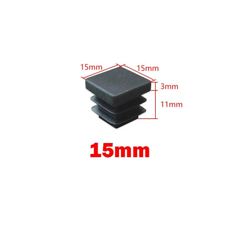 Square Plastic Black Blanking End Caps 13x13mm-120x120mm Inner Plug Cap Furniture Leg Tube Pipe Inserts Plugs Decorative Dust