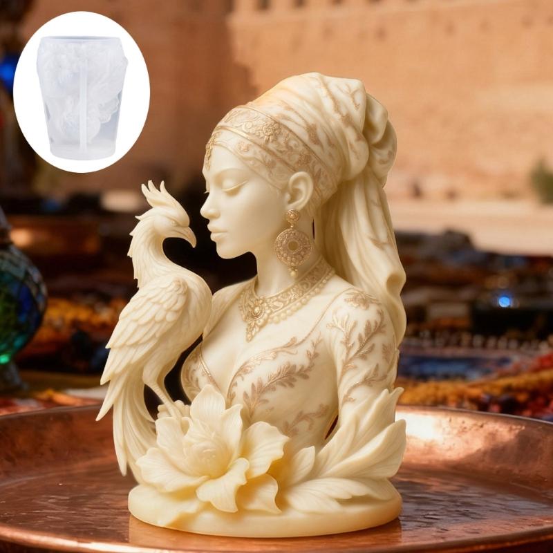 Silikonové formy na svíčky ve tvaru africké bohyně, odolné vůči teplotě, pro výrobu svíček, mýdel, sádrových ozdob, epoxidové pryskyřice