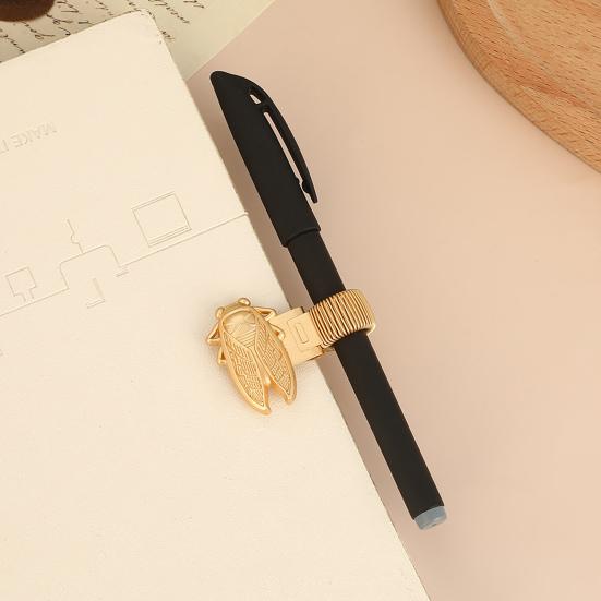 Insect Themed Metal Pen Spring Vintage Metal Clamp for Bee/Cicada Design Clip with Notebooks Journals School