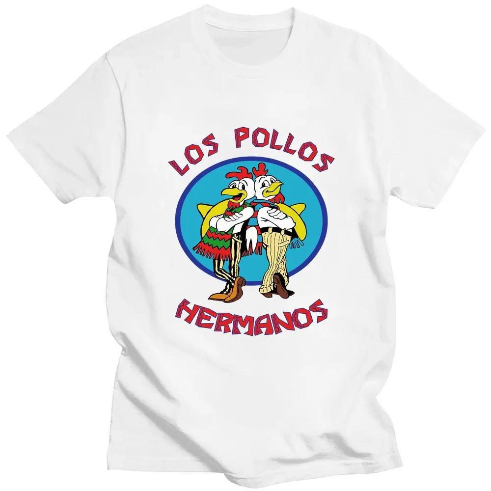 Y2k Tshirt Men Clothing In Top & Tees Mens T-Shirt Camisetas TV Series Breaking Bad Los Pollos Hermanos Double Sided Print 70202