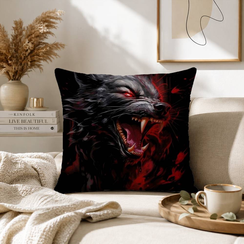 Angry Animal Wolf Fierce Pillow Case for Sofa Living Room Home office Decor Protective Cover