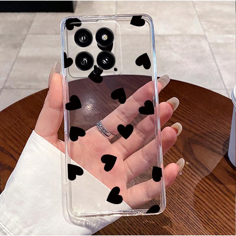 For Xiaomi Mi 14 / 14 Pro Clear Case Luxury Cute Love Rabbit Funny Ultra Slim TPU Silicone Soft Back Cover For Mi14 14Pro Casing