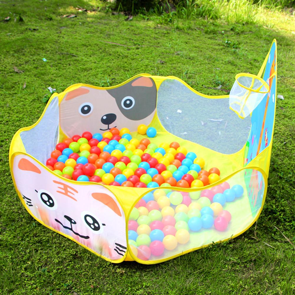 Children Play Tent with Basketball Hoop Baby Crawl Playpen Ocean Ball Pit Portable Toys for Girls Boys
