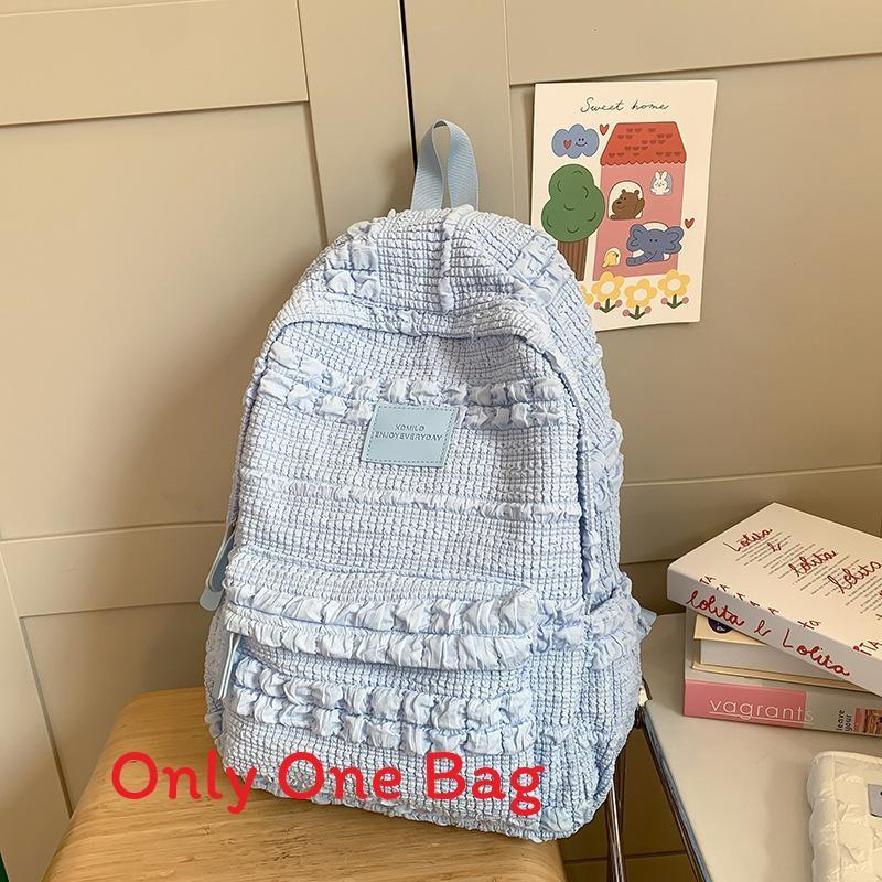 Nylon Sweet Style College Backpack With Macaron Colors For Girls And Teens