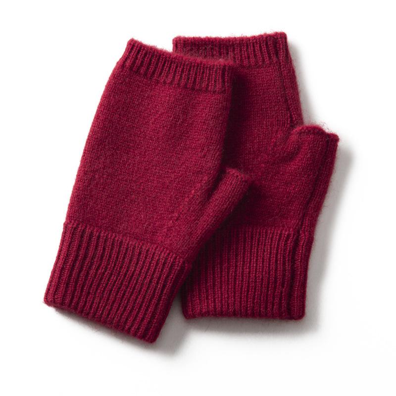 Autumn & Winter 100% Pure Cashmere Fingerless Gloves for Cold Protection