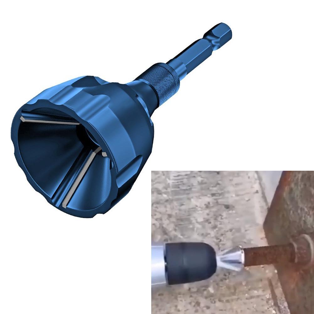 Strumento di pulizia e sbavatura blu per smussatore elettrico con testa di taglio in lega