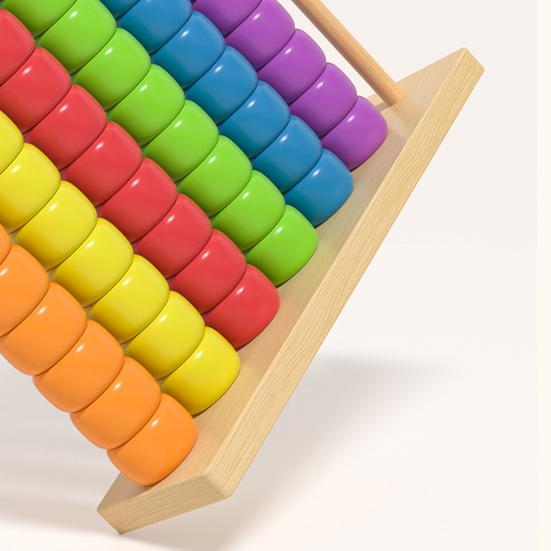 Holzperlen-Sequenzierspiel mit 7 Spalten Feinmotorik Vorschulbildung Farbsortierperlen Stapeln Lernspielzeug