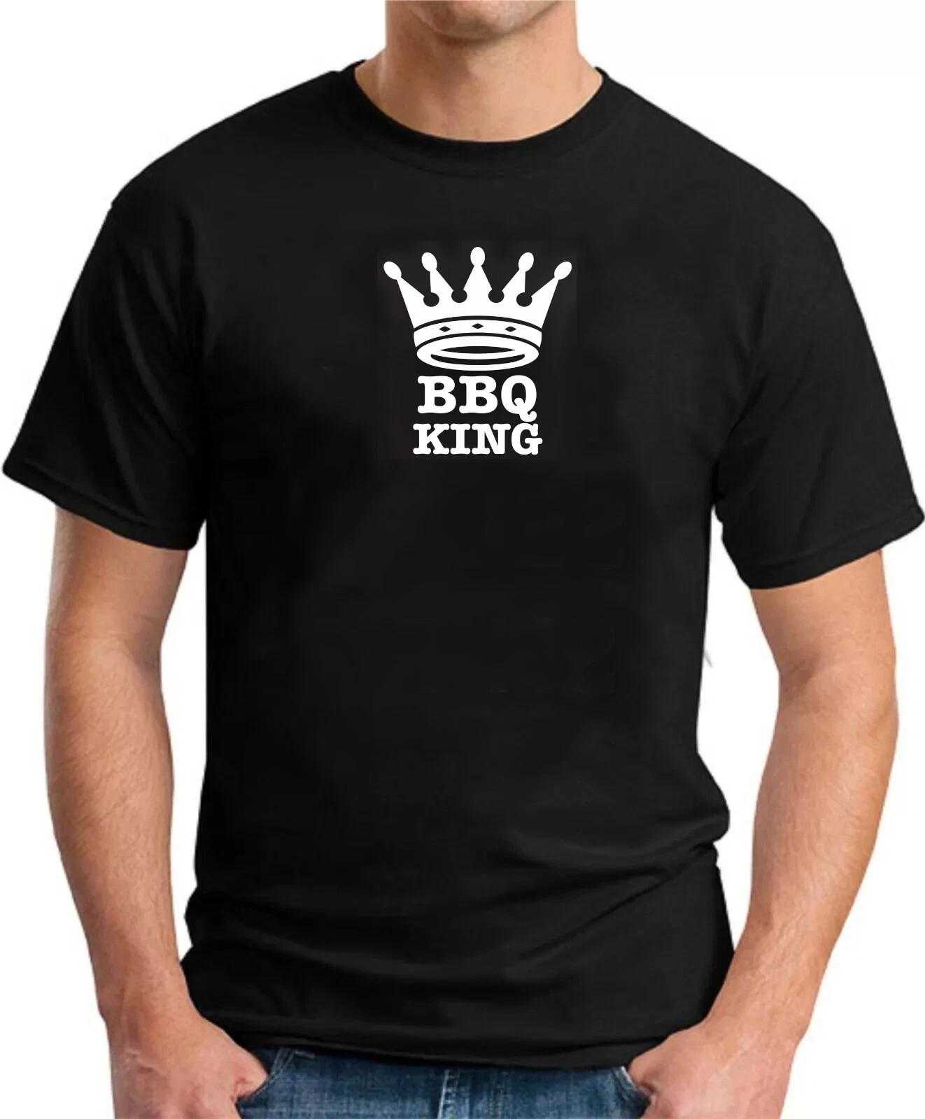 KING OF THE BBQ - FUNNY CROWN SLOGAN Mens Barbecue T-Shirt 2XL