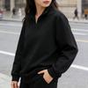 2025 Autumn/Winter Women's Cotton Half-Zip Stand Collar Casual Hoodie - Fashionable Versatile Business Outerwear Top