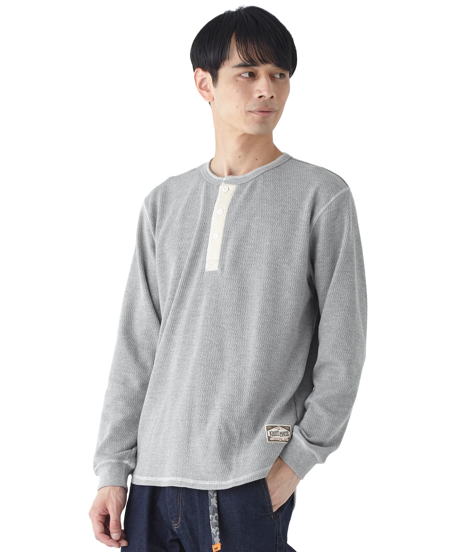 

Термо Хенли с длинным рукавом серый [Cliff Mayer] футболка, мужская, средний, серый