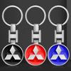 Car Keychain Car Emblem Gift With Key Ring Auto Accessories For Mitsubishi ASX Lancer Pajero Outlander L200 EVO Lancer EX