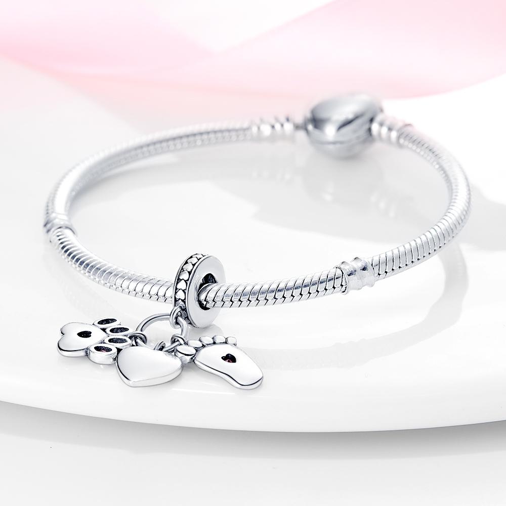 Original Charms Copper Claw Toe Three-Piece Pendant Beads Fit Bracelet Women Jewelry Making Diy Gift