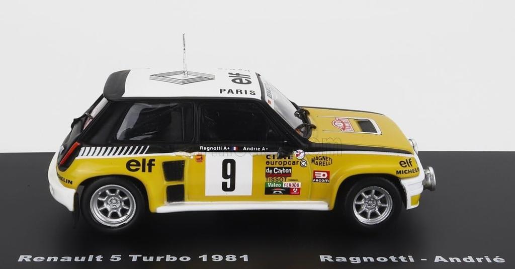 Renault Cinq Scale Miniature RENAULT R5 Winner of the 1981 Monte Carlo Blister Pack 1/43 Car, TURBO, Rally, [Used]