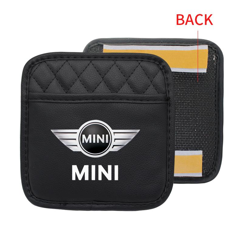 1Pcs Car Door Seat Leather Storage Bag For MINI Cooper JCW WORKS R55 R56 F55 F56 R57 R58 R59 R60 Organizer Bag Sticker Accessory