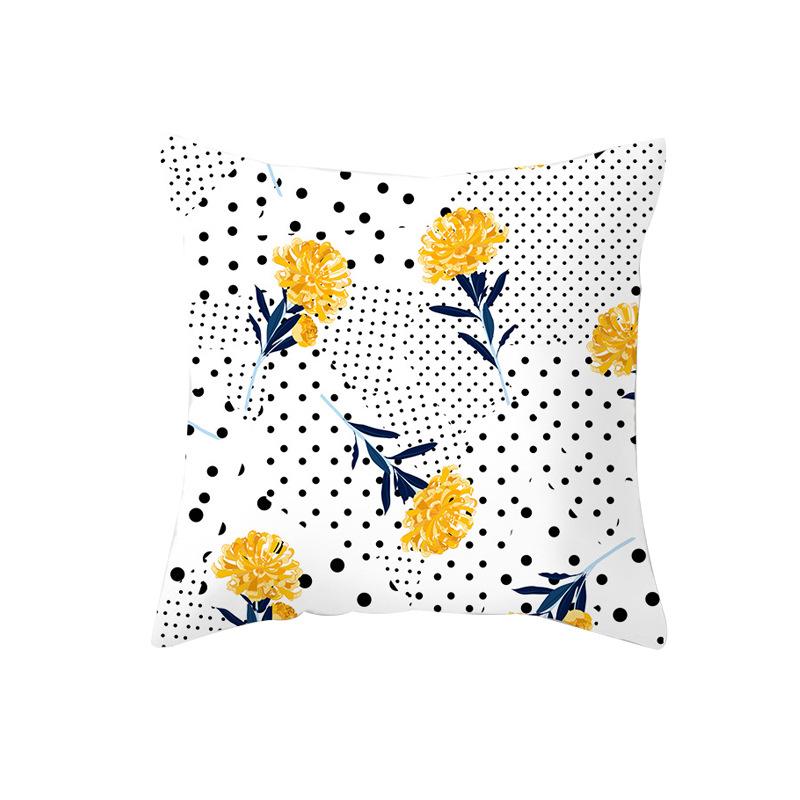 Față de pernă nouă galbenă cu desene animate geometrice, personalizată pentru decorarea casei, pernă de canapea