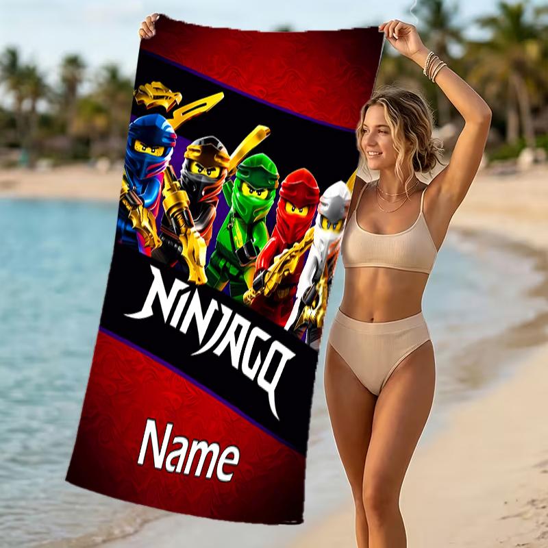 Customizable personalized beach towels Lego Ninjago themed designs.Suitable for the beach, yoga, sports;ideal as beach accessories