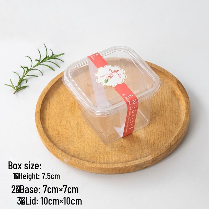 Square Mousse Soy Milk Cake Box: Wooden Cup Packaging for Tiramisu and Dessert Baking
