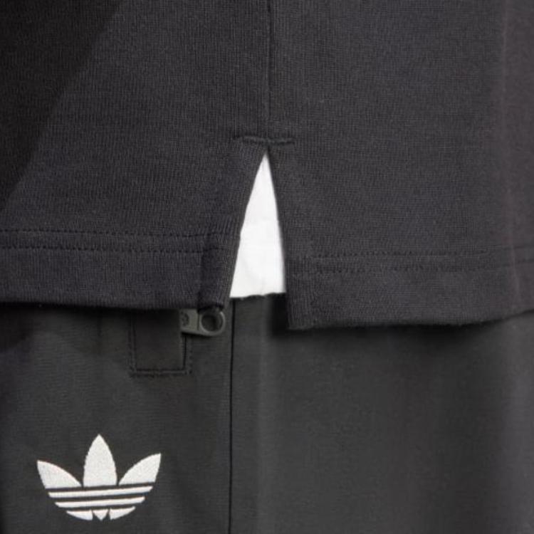 adidas ADICOLOR Long-sleeved Polo Shirt 'Black' Men's IZ4806