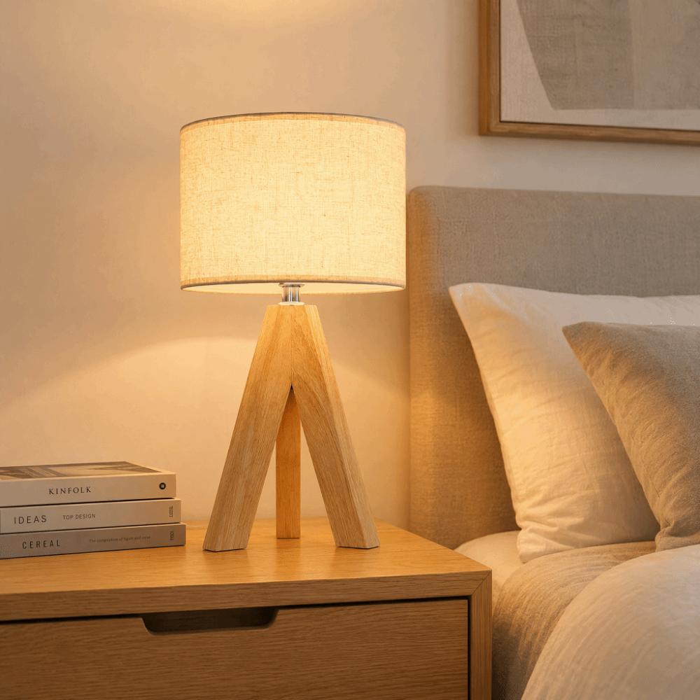 Linen Lampshade Table Lamp Linen Fabric Shade Desk Lamp Vintage Bedside Lamp  Bedroom